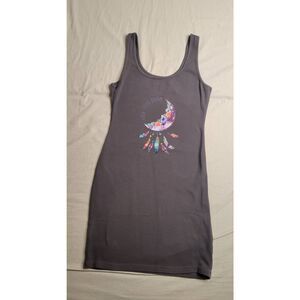 Repurposed sun dress, size small stretches.  Gray, Repworked, upcycled, no tags.